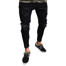 Load image into Gallery viewer, 2019 Jeans Trousers Men Cool Black Hole Jeans Pants  Skinny Ripped Destroyed  Hip Hop Stretch Jeans Pants New Design Sexy Jeans