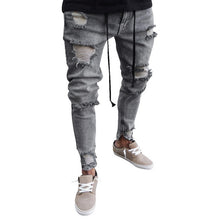 Load image into Gallery viewer, 2019 Jeans Trousers Men Cool Black Hole Jeans Pants  Skinny Ripped Destroyed  Hip Hop Stretch Jeans Pants New Design Sexy Jeans